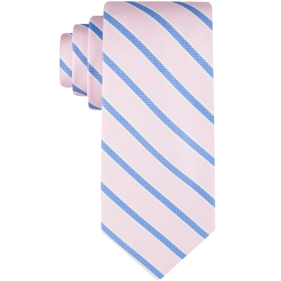 Tommy Hilfiger Men Oxford Stripe Tie Pink - Picture 1 of 1